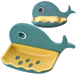 Fali borszappantartó bálna alakban, vízelvezetéssel