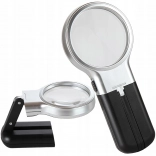 Kézi nagyító LED‑világítással, 3×, 60 mm
