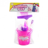 Gyermek takarítókészlet vödörrel, felmosóval és seprűvel