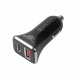 USB‑A + USB‑C autós töltő gyorstöltéssel