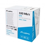 LAN kábel UTP 100MB/s CCA 100m szürke