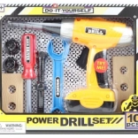 Gyermek szerszámkészlet akkumulátor nélküli fúróval