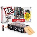 Tech Deck vitrin ujjdeszkákhoz rámpával
