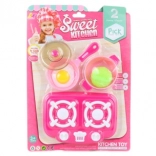 Műanyag edénykészlet főzőlappal gyerekeknek