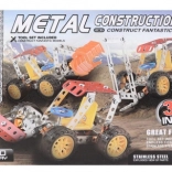 Fém csavarozós építőkészlet – 3 építőgép, 122 darab