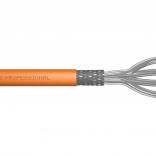 CAT7, S/FTP, Dca, tömör, AWG 23/1, LSOH, 50 m, narancssárga