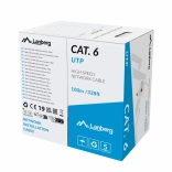 LAN UTP 6. kat. réz (CU) hálózati kábel 100 m, szürke, CPR, Fluke Passed