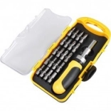 22 darabos készlet: bitek és racsnis csavarhúzó
