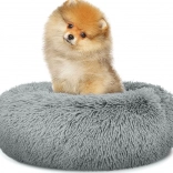 Univerzális plüss fekhely kutyáknak és macskáknak, 40 cm - világosszürke