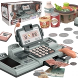 Gyerek pénztár mérleggel, szkennerrel és kosárral a bolt szerepjátékhoz