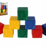 Színes műanyag kockák állatfigurákkal gyermekeknek, készlet 8 db