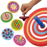 Színes fa pörgettyű VIGA