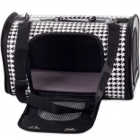 Háziállat-szállító táska 44 cm – pepita, szellőző és vízálló