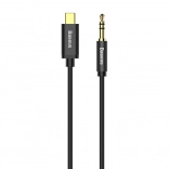 Audio kábel Baseus USB-C - 3,5 mm jack fekete 1,2 m