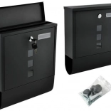 A4-es levélszekrény újságtartóval – fekete