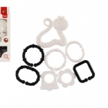 Állat-formájú rágóka fekete-fehér medállal