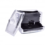 Elegáns átlátszó akril kozmetikai pálcikatartó adagoló