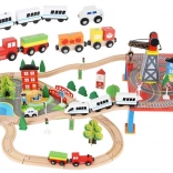 Fa vonatsín pálya elemmel működtetett vonatokkal