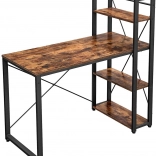 Loft stílusú íróasztal polcokkal, rusztikus, 120 × 60 cm