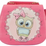 Rózsaszín bagoly mintás táska gyerekeknek
