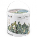 PolarB fa építőkészlet – modern város, 56 kocka