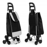 Bevásárlókocsi ModernHome, fekete, 25 literes táska, 6 kerék, fém váz