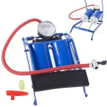 Autós lábpumpa dupla dugattyúval és kerékpár adapterekkel