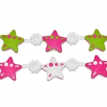 Bébi babakocsi lánc csillagokkal és virágokkal