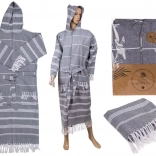 Hammam fürdőköpeny szürke L méret