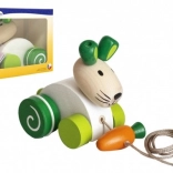 Húzható fa nyuszi répával az első lépésekhez