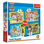 Puzzle 4 az 1-ben Mancs őrjárat – vidám csapat 3+ TREFL