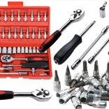 1/4" dugókulcskészlet - 46 darab bőröndben