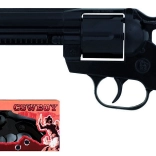 Kovboj revolver, fém, fekete, 12 lövés