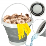 Összecsukható szilikon vödör 10 L szürke