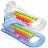 Felfújható lebegő napozóágy háttámlával és pohártartóval INTEX