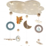 Függő macis körhinta természetes fából