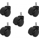 Irodai szék görgők - készlet 5 darab - fekete